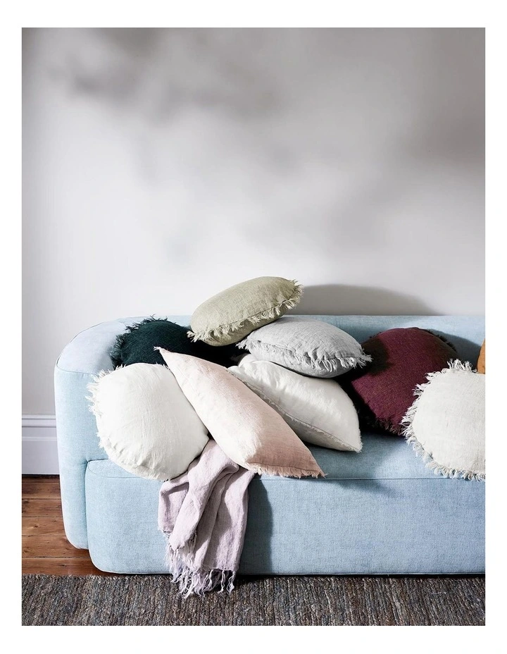 Vintage Linen Fringe Rectangle Cushion In Bronze 4 Vintage Linen Fringe Rectangle Cushion In Bronze - Image 2