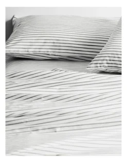 Vintage Stripe Sheet Set In Smoke 7 Vintage Stripe Sheet Set In Smoke -Linen House Shop 868789810 868790710 2 720x928