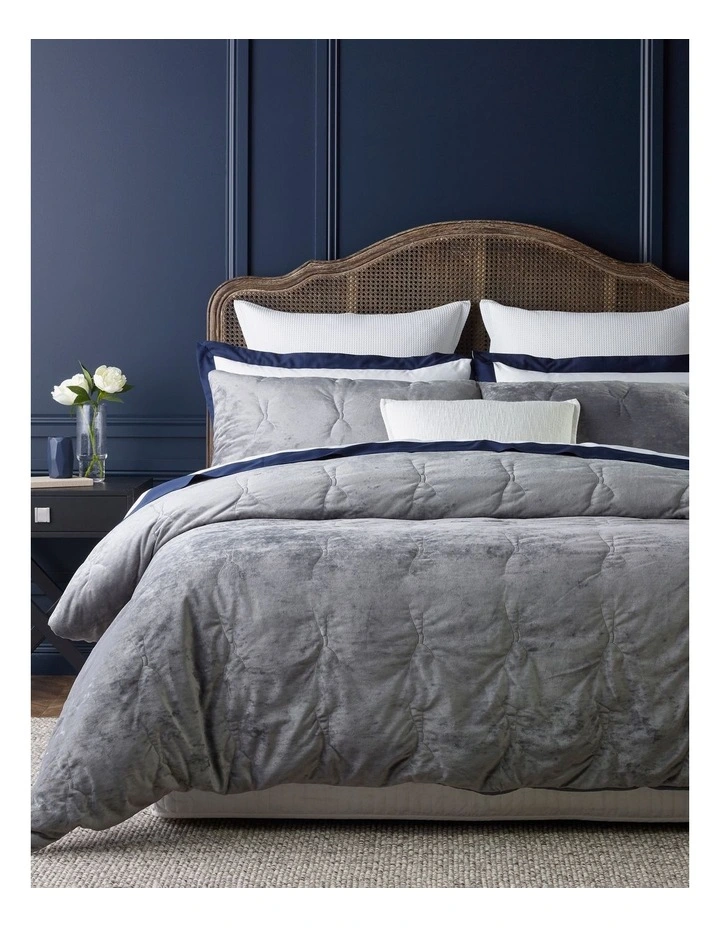 Heritage Daphne Quilt Cover Set Silver 3 Heritage Daphne Quilt Cover Set Silver