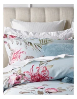 Heritage Rozala Cotton Sateen Quilt Cover Set Light Blue -Linen House Shop 870157090 2 720x928