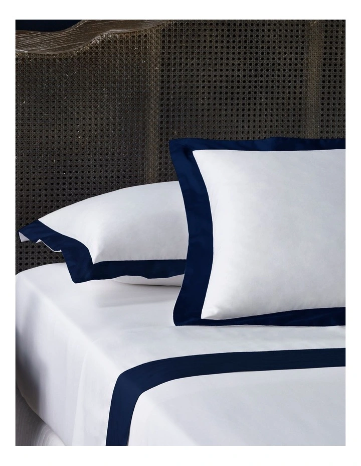 Heritage 500TC Ingah Cotton Sateen Sheet Set Indigo 3 Heritage 500TC Ingah Cotton Sateen Sheet Set Indigo