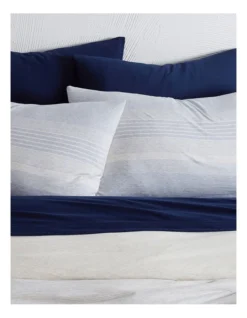 Calvin Klein Knit Stripe Quilt Cover In Indigo -Linen House Shop 881763130 2 1 720x928