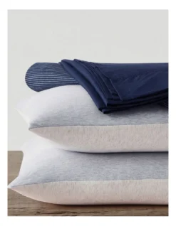 Calvin Klein Knit Stripe Quilt Cover In Indigo -Linen House Shop 881763130 3 1 720x928