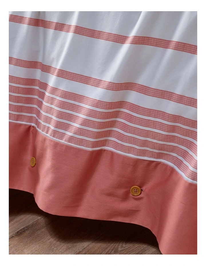 Porter Stripe Cotton Quilt Cover Set In Pink/White 4 Porter Stripe Cotton Quilt Cover Set In Pink/White - Image 2