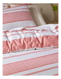 Porter Stripe Cotton Quilt Cover Set In Pink/White 7 Porter Stripe Cotton Quilt Cover Set In Pink/White -Linen House Shop 882575290 911539180 3 720x928