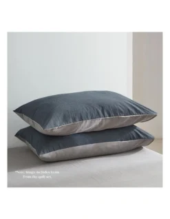 Cotton King Sheet Set In Blue/Dark Grey -Linen House Shop 884107090 4 720x928
