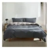Cotton Duvet Double Quilt Cover Set In Dark Grey -Linen House Shop 884108440 1 720x928