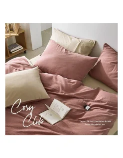 Cotton Queen Quilt Cover Set In Red/Beige 12 Cotton Queen Quilt Cover Set In Red/Beige -Linen House Shop 884109610 4 720x928