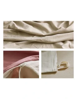 Cotton Queen Quilt Cover Set In Red/Beige 13 Cotton Queen Quilt Cover Set In Red/Beige -Linen House Shop 884109610 5 720x928