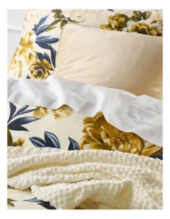 Heritage Constance Textured Quilt Cover In Yellow -Linen House Shop 885406420 3 720x928