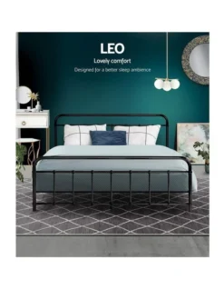 Leo Metal Bed Frame Queen Size Black -Linen House Shop 888189130 4 720x928
