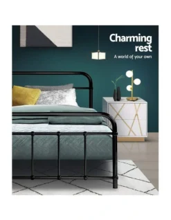 Leo Metal Bed Frame Queen Size Black -Linen House Shop 888189130 6 720x928