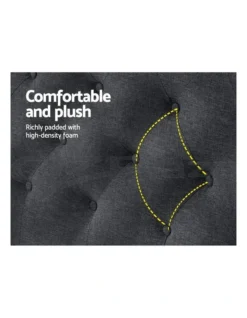 Cappi Fabric Bed Head Queen Size Charcoal -Linen House Shop 888618700 5 720x928