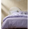 Stonewashed 250TC Cotton Quilt Cover Set In Purple