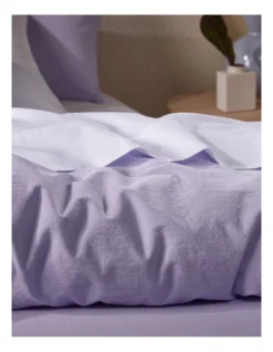 Stonewashed 250TC Cotton Quilt Cover Set In Purple -Linen House Shop 889068520 911539540 3 720x928