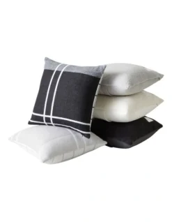 Calvin Klein Sherpa Rib Cushion In White -Linen House Shop 896066380 919026100 4 720x928