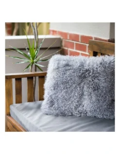 Naturally Sheepskins Long Wool Mongolian Sheepskin Cushion Cover Grey -Linen House Shop 906854950 5 720x928