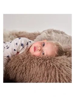 Naturally Sheepskins Long Wool Mongolian Sheepskin Cushion Cover Mocha -Linen House Shop 906855040 3 720x928