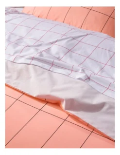 Yubi Vertical Mosaic Quilt Cover Set In Peach -Linen House Shop 911512450 911511460 3 720x928