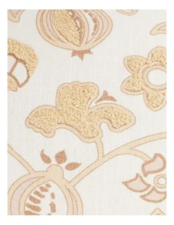 Heritage Camivelle Embroidered Floral Cushion 60x40 Cm In Taupe/White -Linen House Shop 911577880 4 720x928