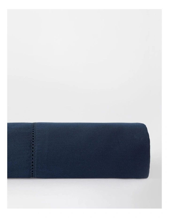 Heritage Diana 400TC Egyptian Cotton Sateen Fitted Sheet In Navy 4 Heritage Diana 400TC Egyptian Cotton Sateen Fitted Sheet In Navy - Image 2