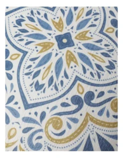 Heritage Korella Roman Medallion Print Chenille Cushion 50x50cm In Blue -Linen House Shop 915040810 3 720x928