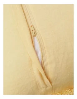 Boardwalk Linen Frayed Edge Cushion 50x50cm In Golden Haze -Linen House Shop 915041170 4 720x928