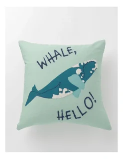 Marine Whale Hello 45 X 45 Cm Tufted Cushion