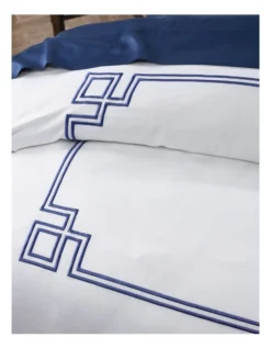 Heritage Petra Grecian Key Border Quilt Cover Set In Navy -Linen House Shop 921211120 3 720x928