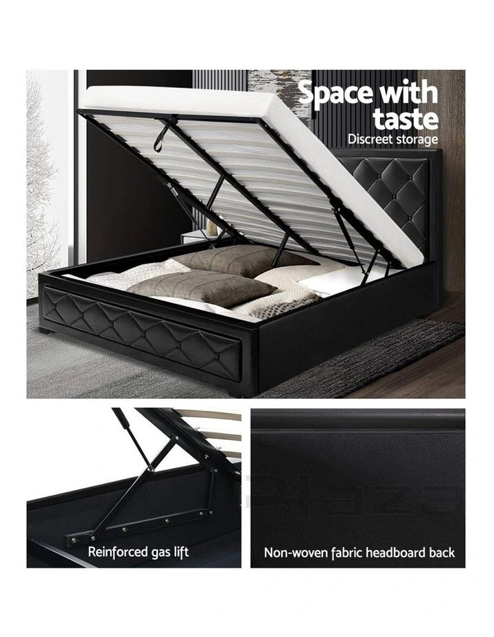 Tiyo Gas Lift Bed Frame Queen In Black 5 Tiyo Gas Lift Bed Frame Queen In Black - Image 3