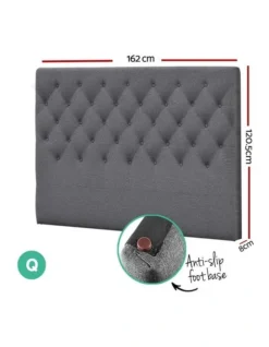 Cappi Fabric Headboard Queen In Grey -Linen House Shop 925146010 3 720x928