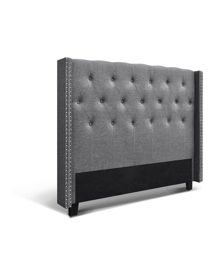Luca Fabric Headboard Queen In Grey 3 Luca Fabric Headboard Queen In Grey