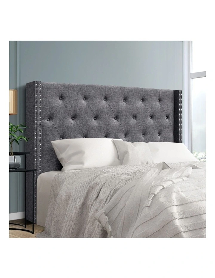 Luca Fabric Headboard Queen In Grey 4 Luca Fabric Headboard Queen In Grey - Image 2