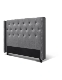 Luca Fabric Headboard Queen In Grey 12 Luca Fabric Headboard Queen In Grey -Linen House Shop 925146190 4 720x928