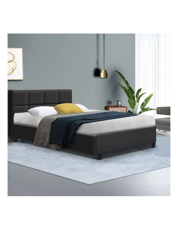 Tino Wooden Fabric Bed Base Double In Charcoal 4 Tino Wooden Fabric Bed Base Double In Charcoal - Image 2