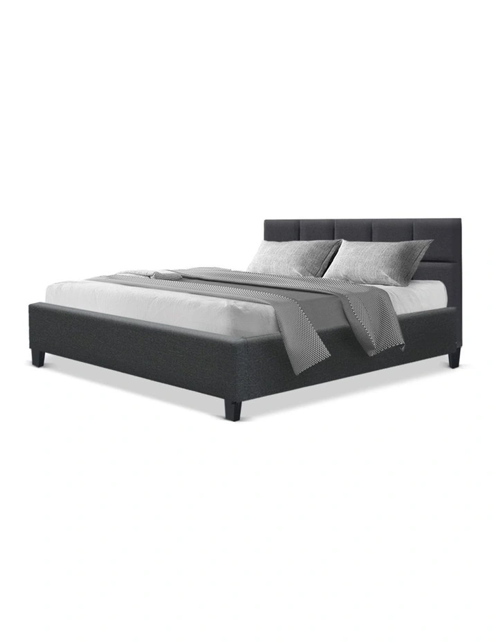 Tino Wooden Fabric Bed Base Double In Charcoal 6 Tino Wooden Fabric Bed Base Double In Charcoal - Image 4