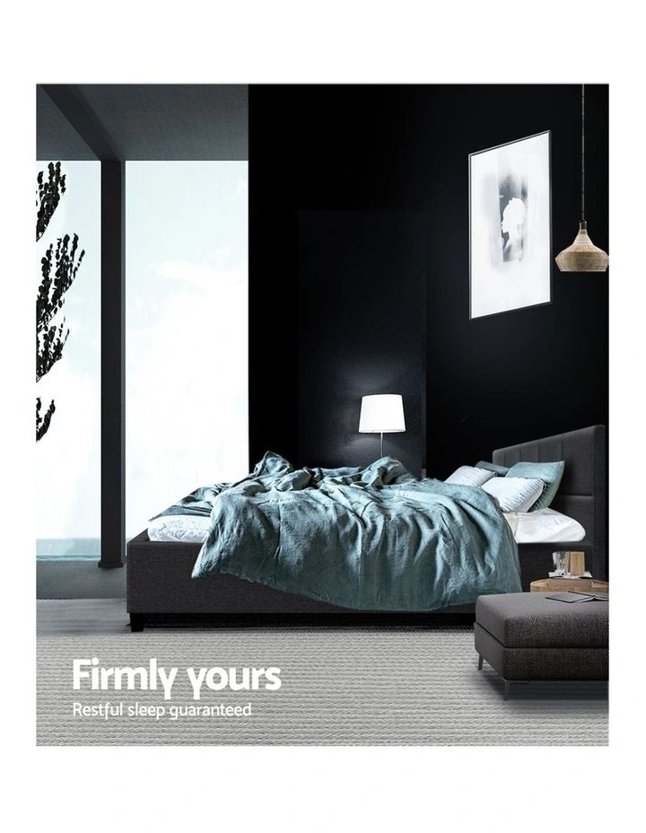 Tino Wooden Fabric Bed Base Double In Charcoal 9 Tino Wooden Fabric Bed Base Double In Charcoal - Image 7