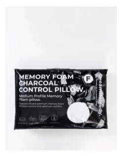 Charcoal Memory Foam Pillow In White