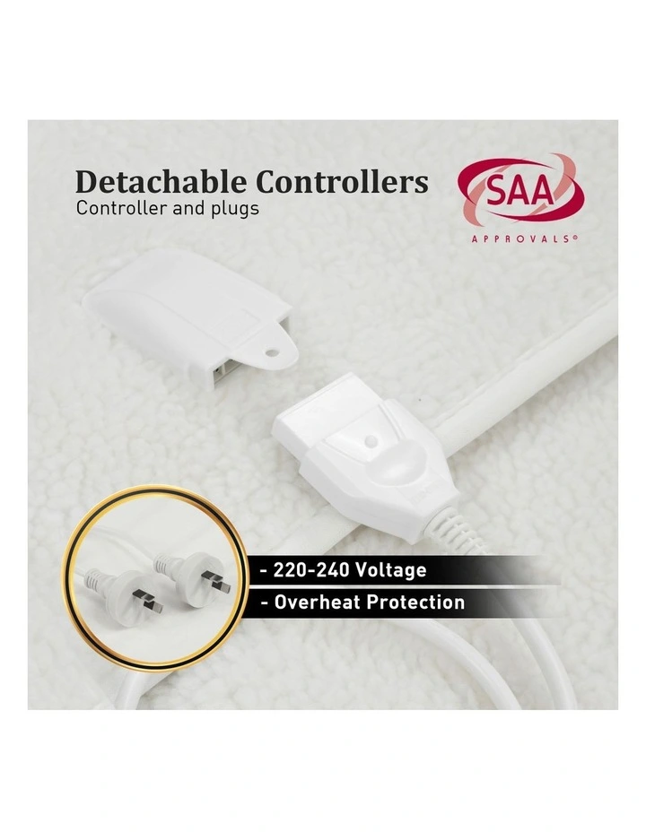 Heated Electric Blanket Single In White 8 Heated Electric Blanket Single In White - Image 6