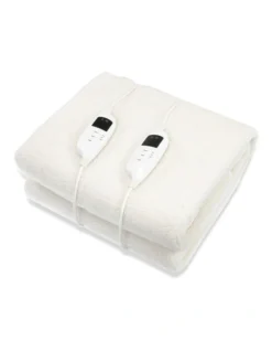 Electric Blanket Heated Fitted King In White
