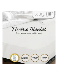 Heated Electric Fitted Blanket Double In White -Linen House Shop 928268470 3 720x928
