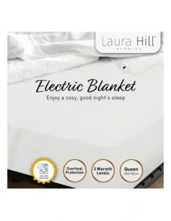 Electric Fitted Blanket Queen In White -Linen House Shop 928268560 3 720x928