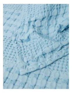 Cotton Waffle Blanket In Blue -Linen House Shop 934134850 934135390 3 720x928