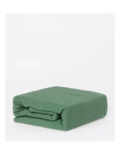 Heritage Turkish Cotton Waffle Blanket In Green 6 Heritage Turkish Cotton Waffle Blanket In Green -Linen House Shop 934161400 934162750 2 720x928