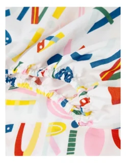 Positive Words Cot Fitted Sheet 2 Pack In Multi -Linen House Shop 935601400 3 720x928