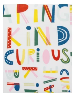 Positive Words Cot Fitted Sheet 2 Pack In Multi -Linen House Shop 935601400 4 720x928