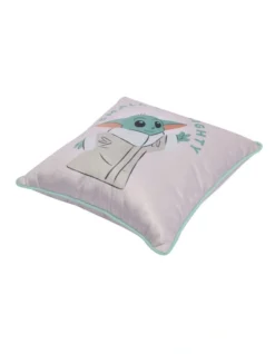 STAR WARS Baby Yoda Cushion In Pink -Linen House Shop 935999290 2 720x928