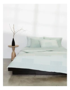 Calvin Klein Monochrome Essentials Quilt Cover Set In Mint Grey