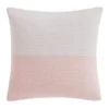 Calvin Klein Colourblock Rib Logo Cushion In Pale Pink/White -Linen House Shop 936566650 936566020 1 1 720x928