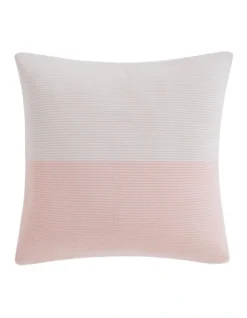 Calvin Klein Colourblock Rib Logo Cushion In Pale Pink/White